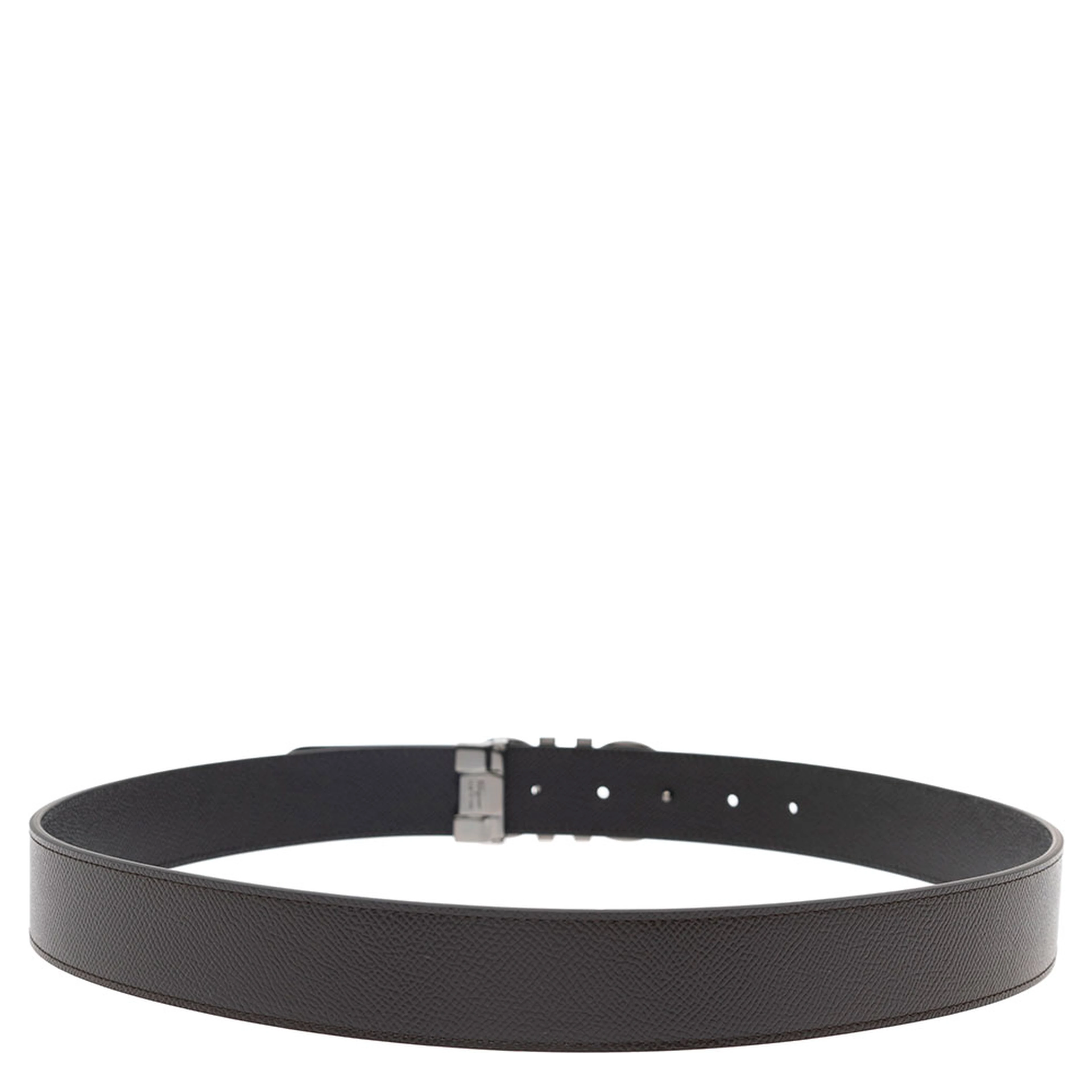 Reversible belt with Gancini buckle in Brown Leather for Men