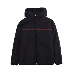 dark blue Hooded jacket with zip closure in Tech Fabric for Boy