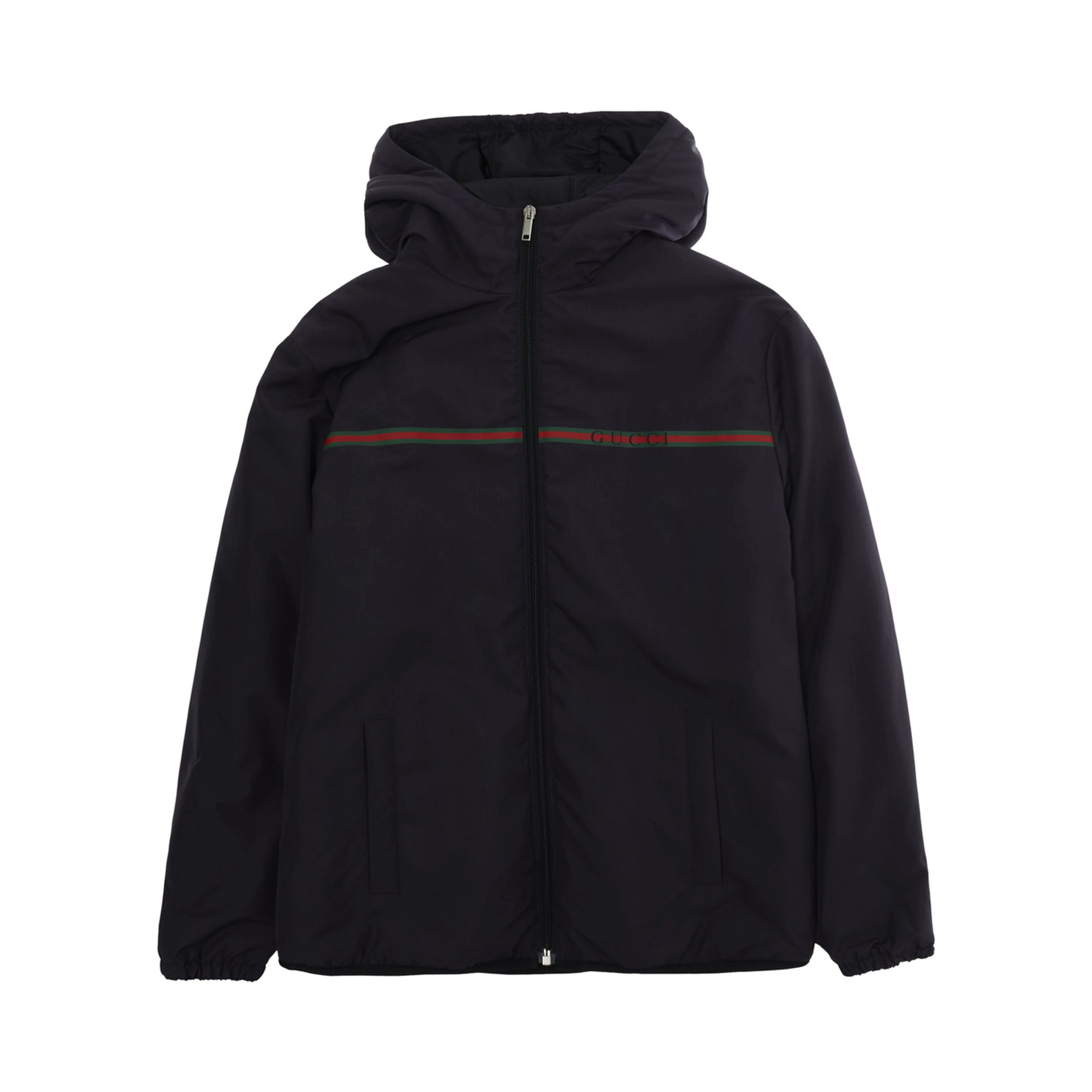 dark blue Hooded jacket with zip closure in Tech Fabric for Boy