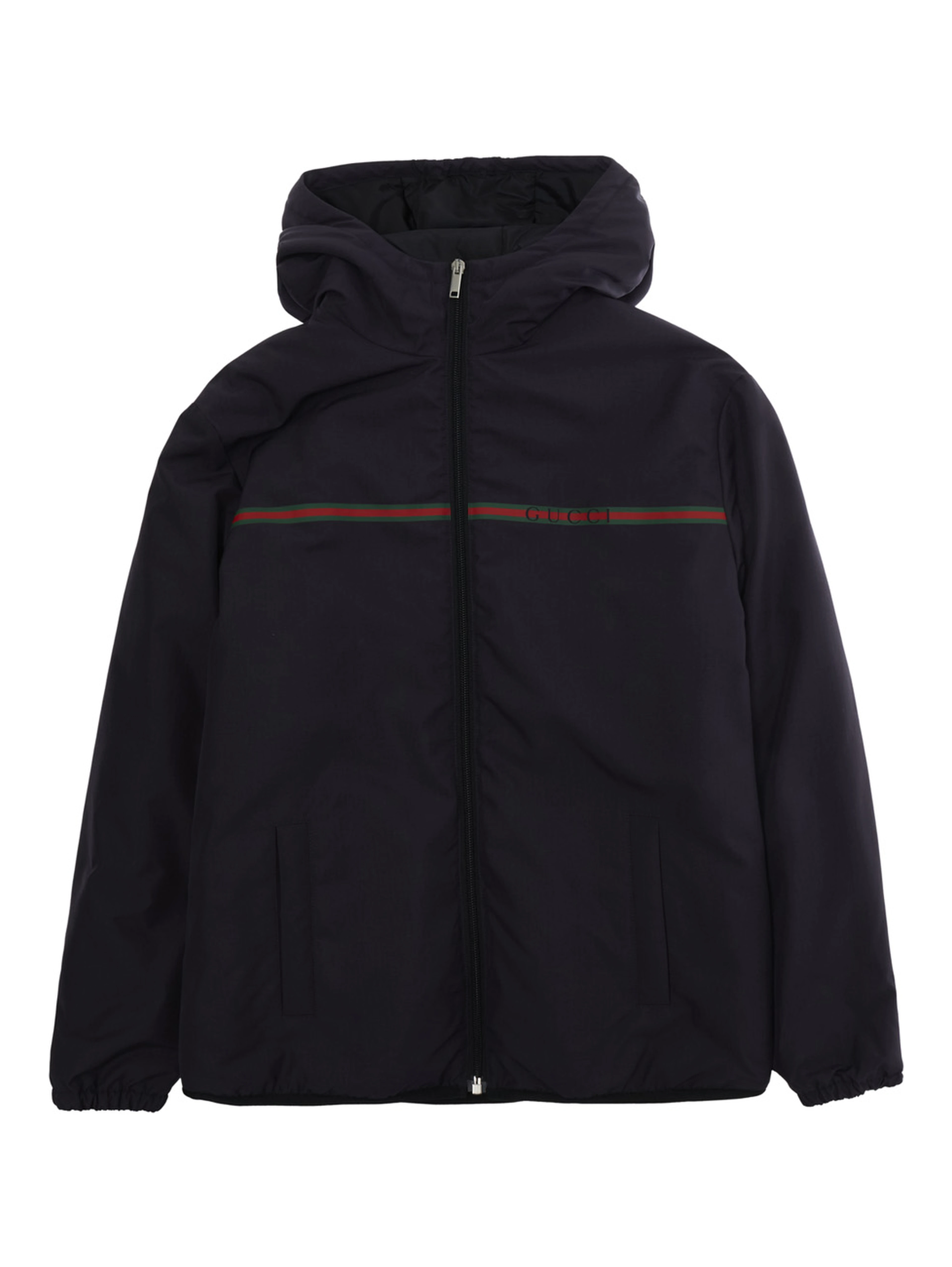 dark blue Hooded jacket with zip closure in Tech Fabric for Boy