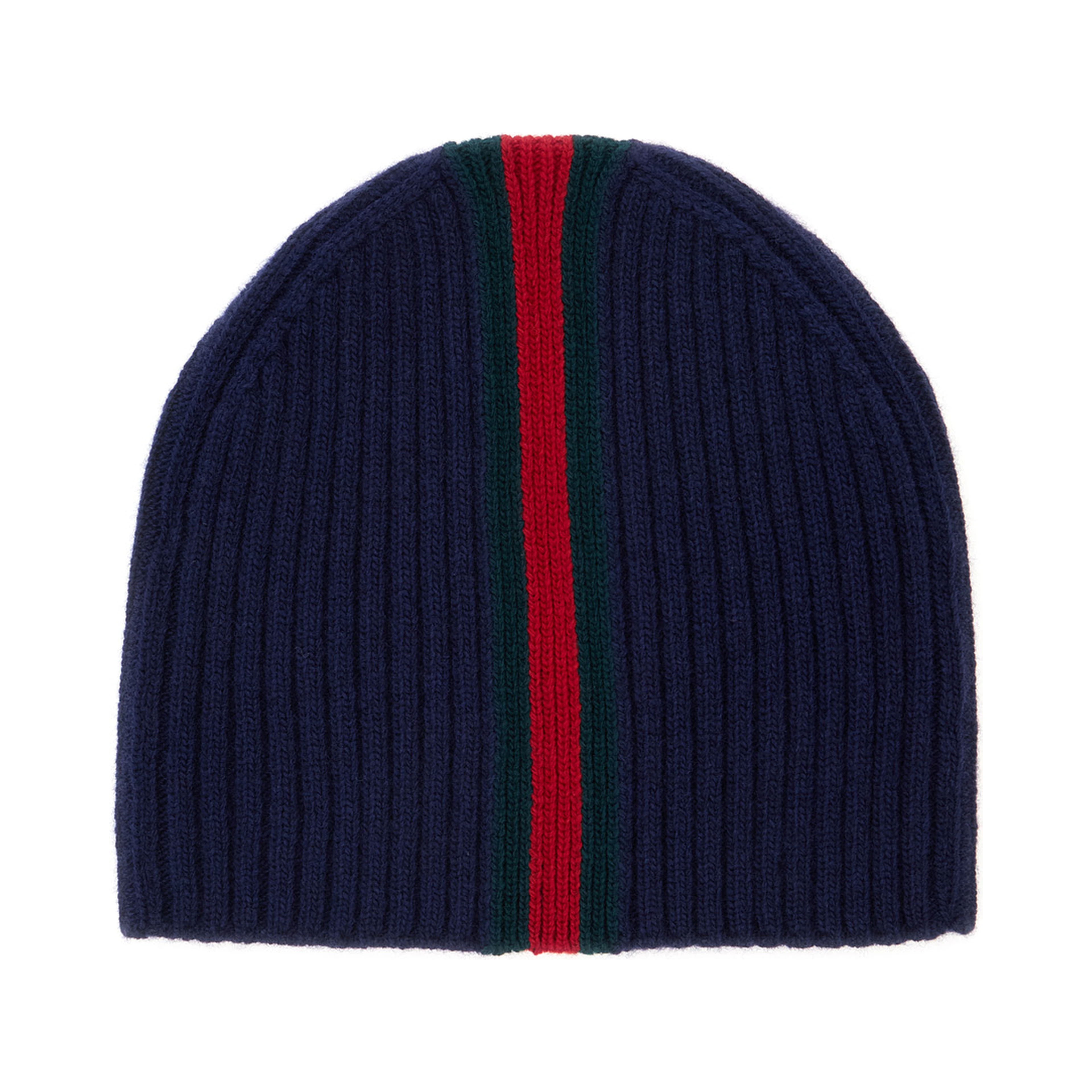 Blue Beanie with Web Ribbon in Wool for Boy