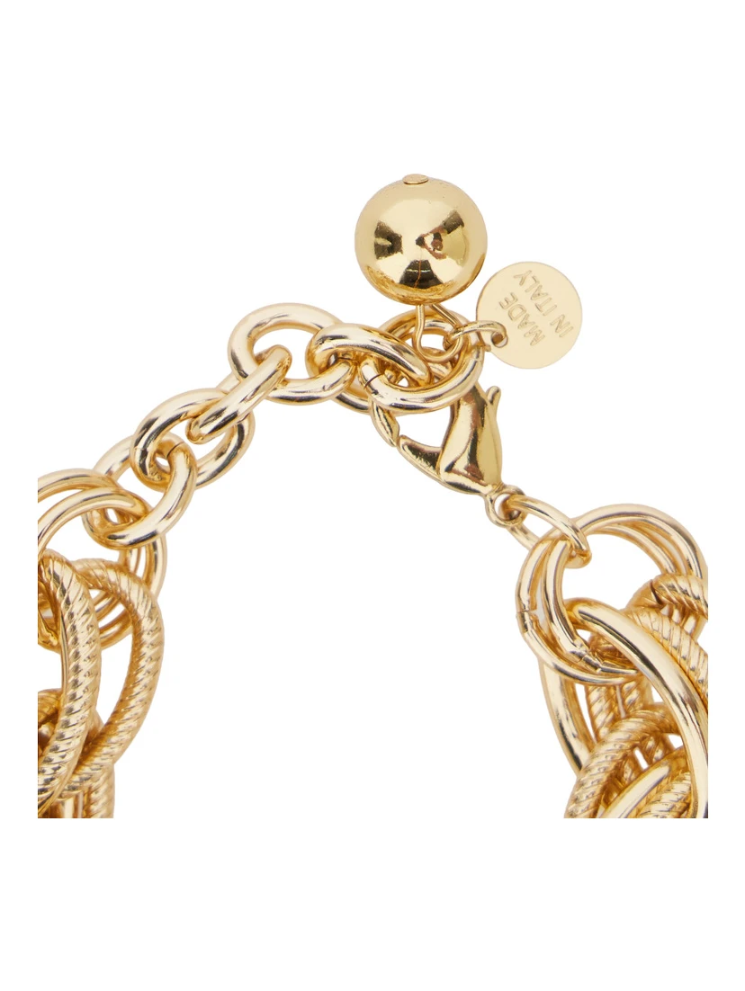 ALLIE gold-colored Bracelet with chunky link design in agate for women