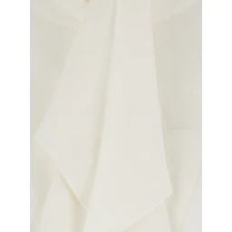 white Shirt with scarf collar and long sleeves in silk for women