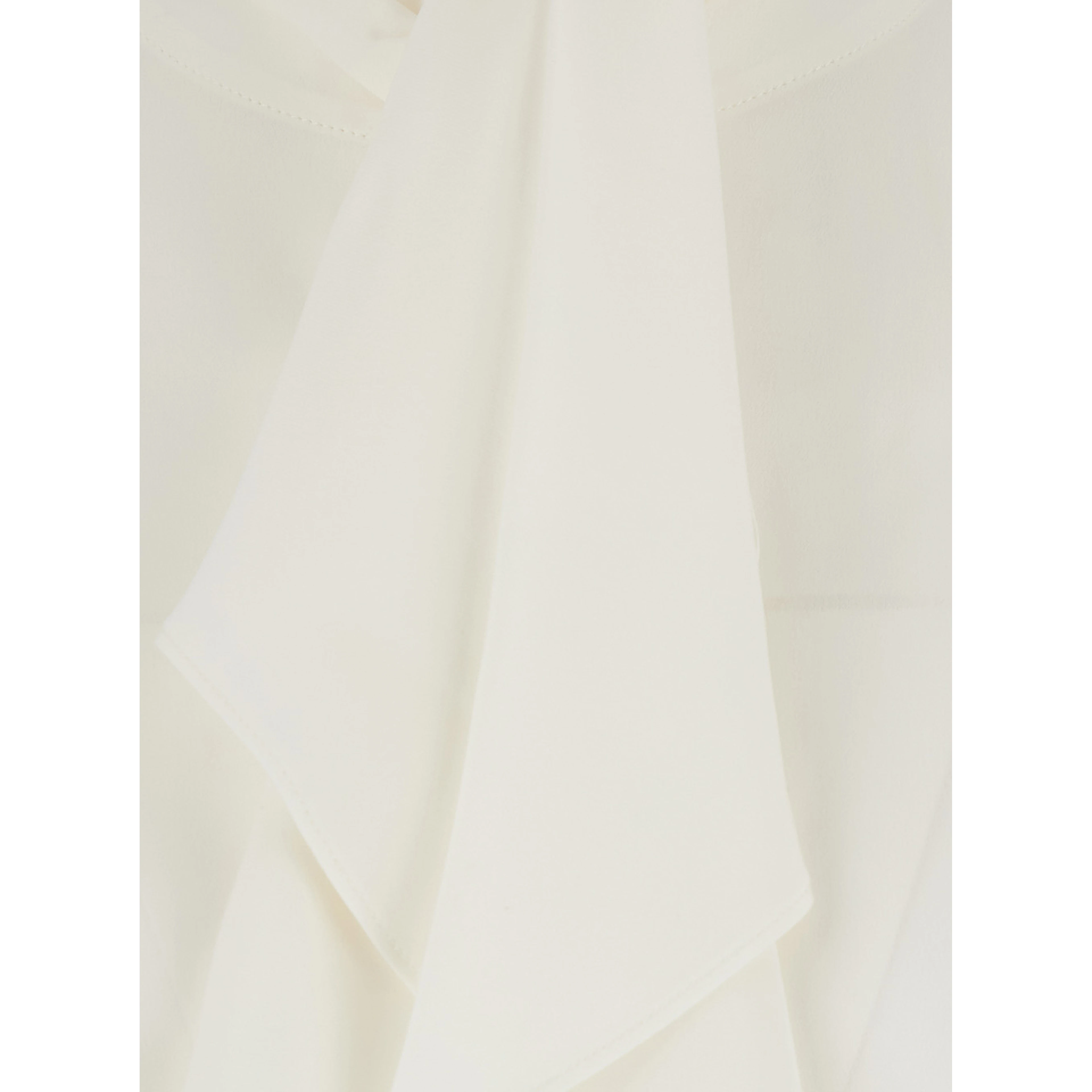 white Shirt with scarf collar and long sleeves in silk for women