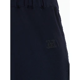 Sospiro Blue Skirt with Logo Embroidery on the Front and Elasticated Waist in Silk for Women