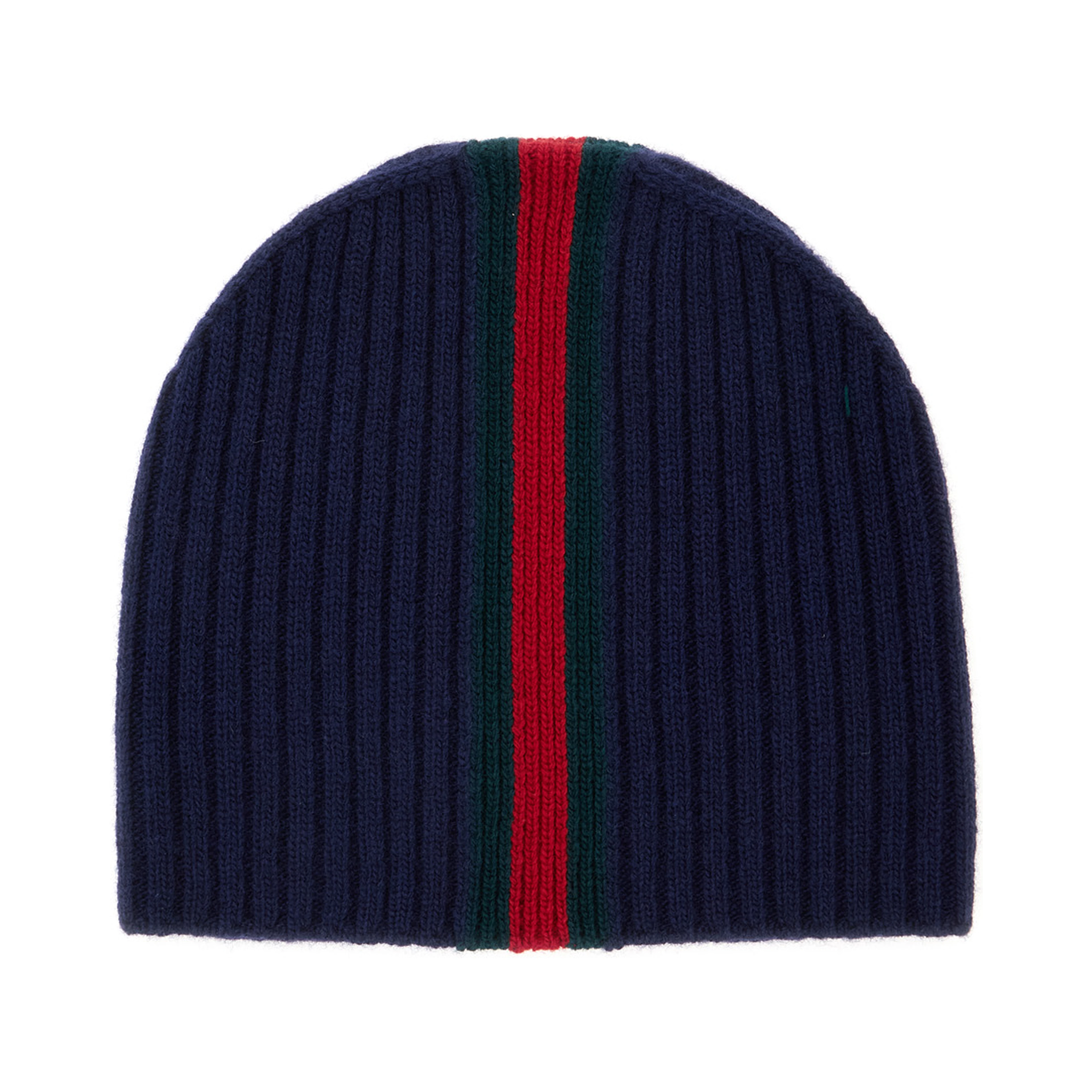 Blue Beanie with Web Ribbon in Wool for Boy