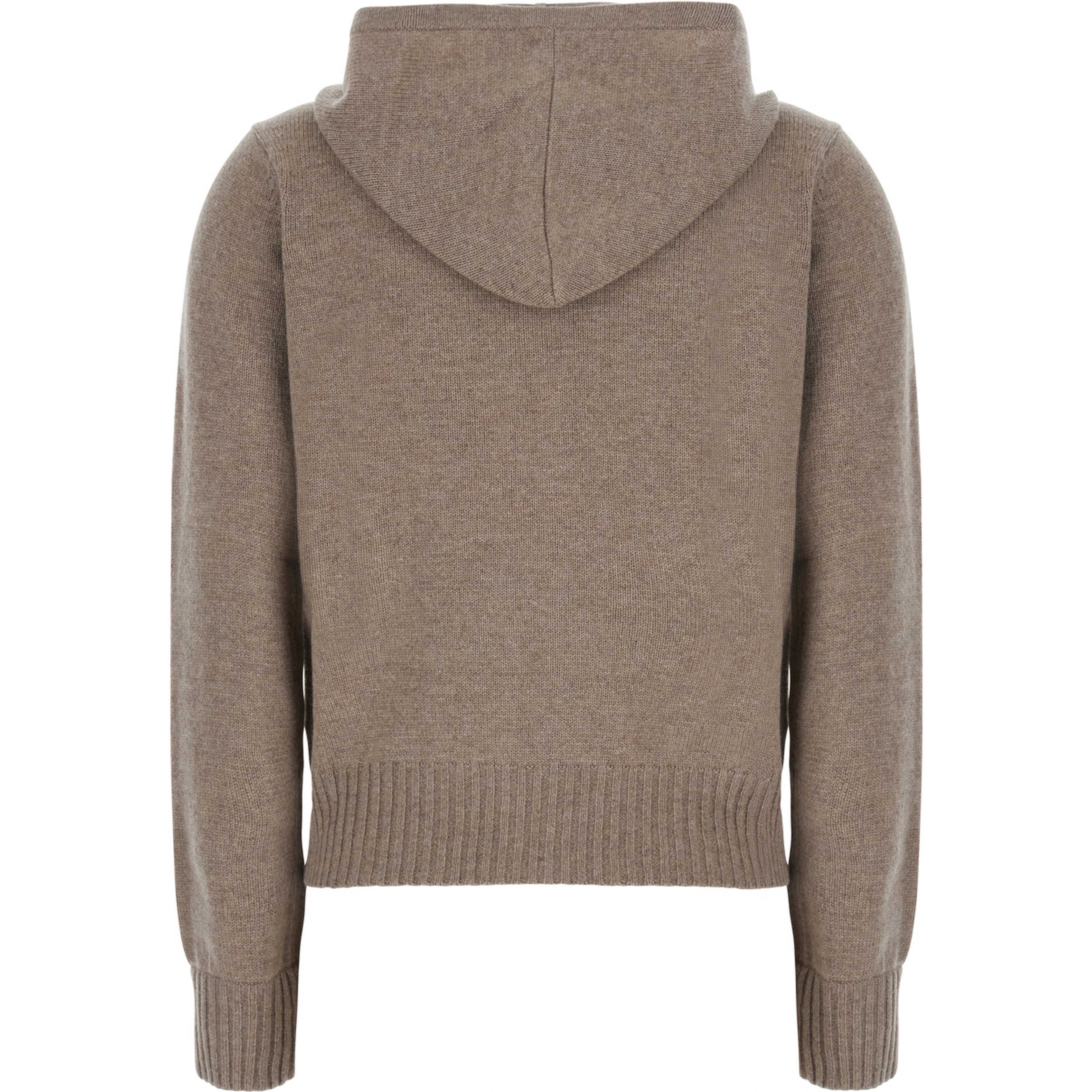 PRIMO Beige hoodie with hood and long sleeves in cashmere for women