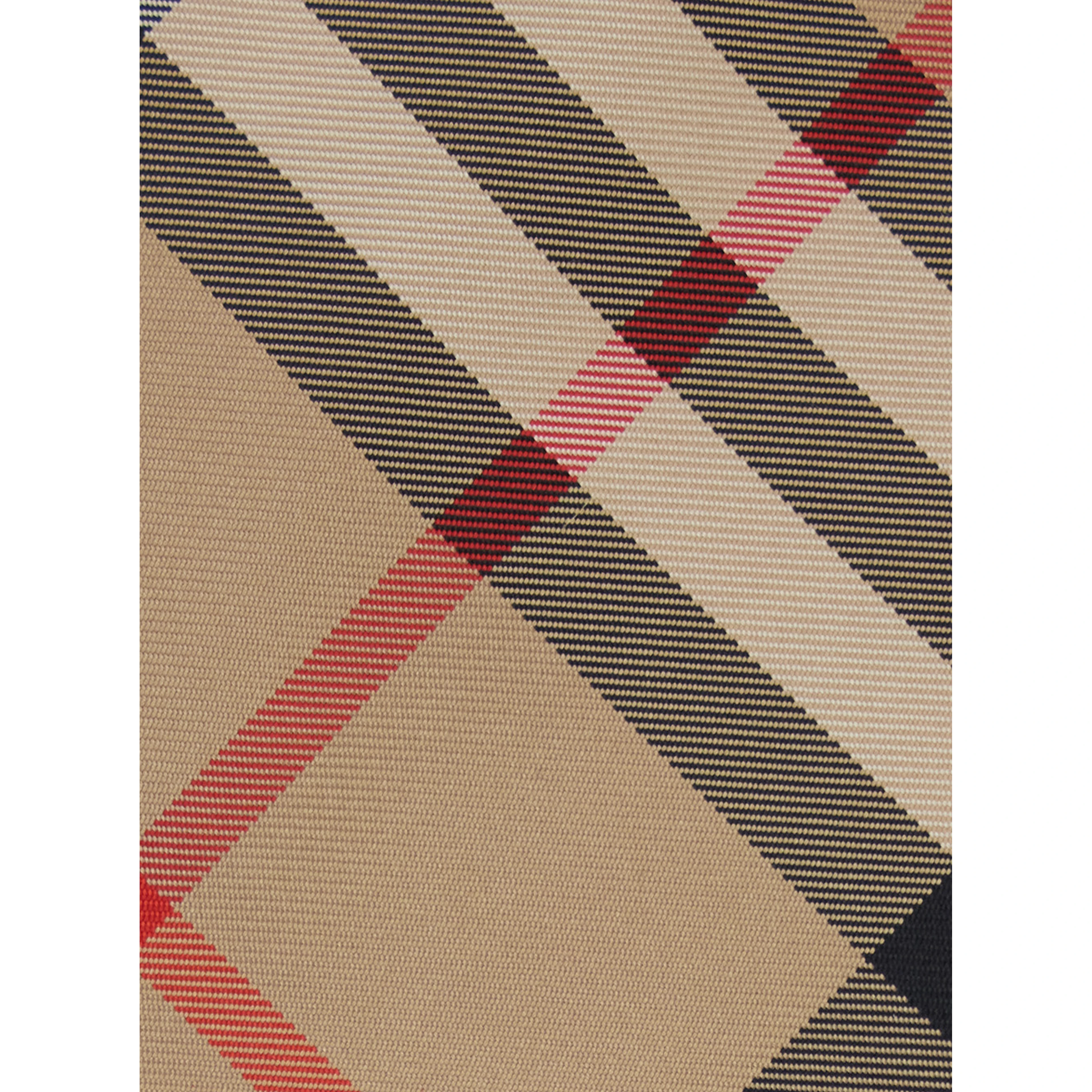 beige Tie with all-over Check Motif in silk for men