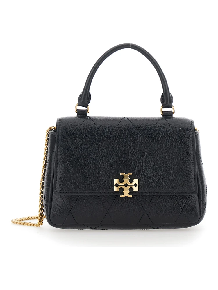 Charlie Black Mini Bag with Chain Strap in Leather for Women