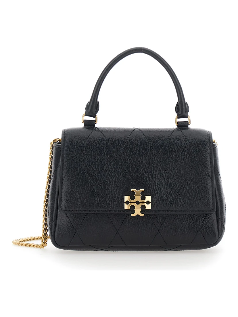 Charlie Black Mini Bag with Chain Strap in Leather for Women