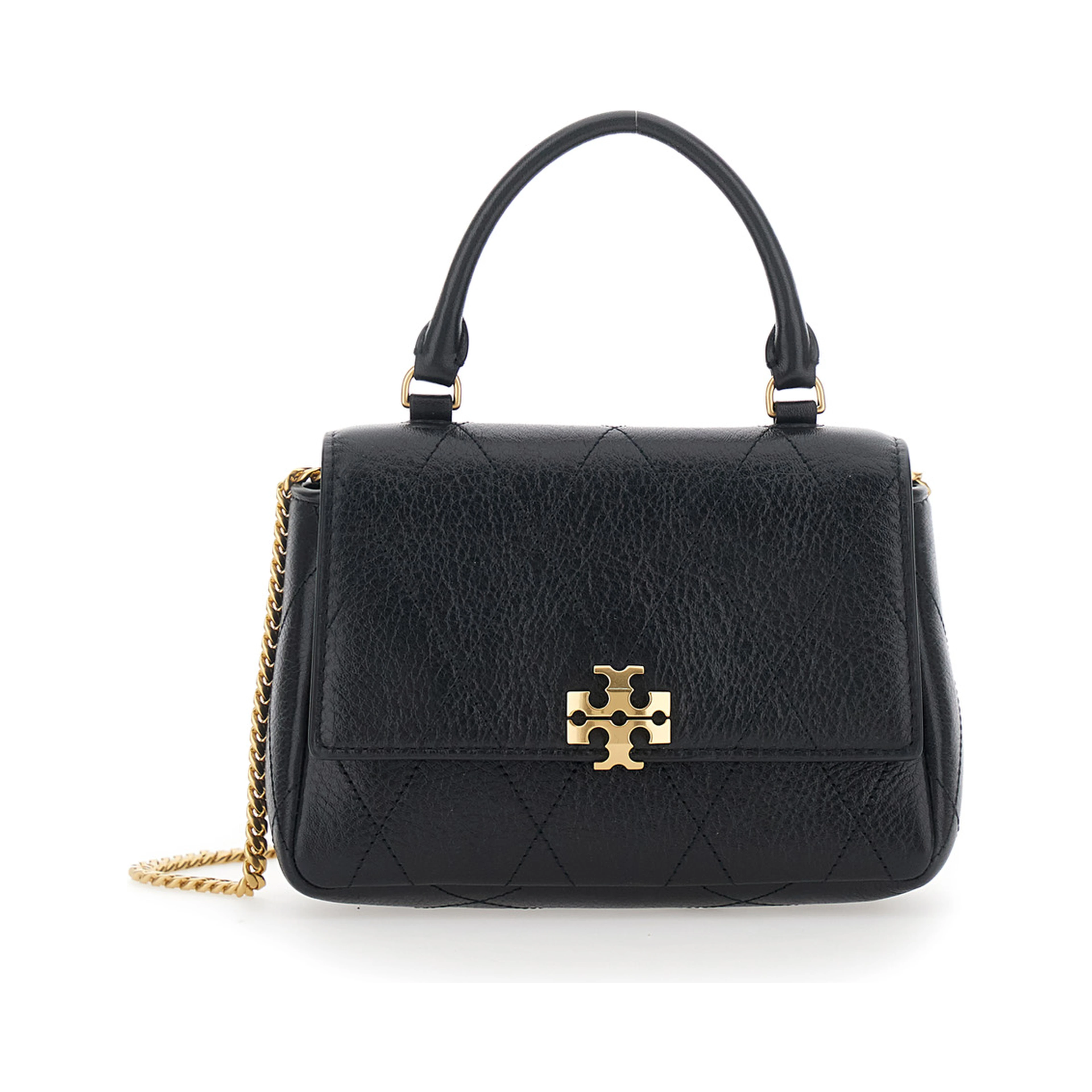 Charlie Black Mini Bag with Chain Strap in Leather for Women