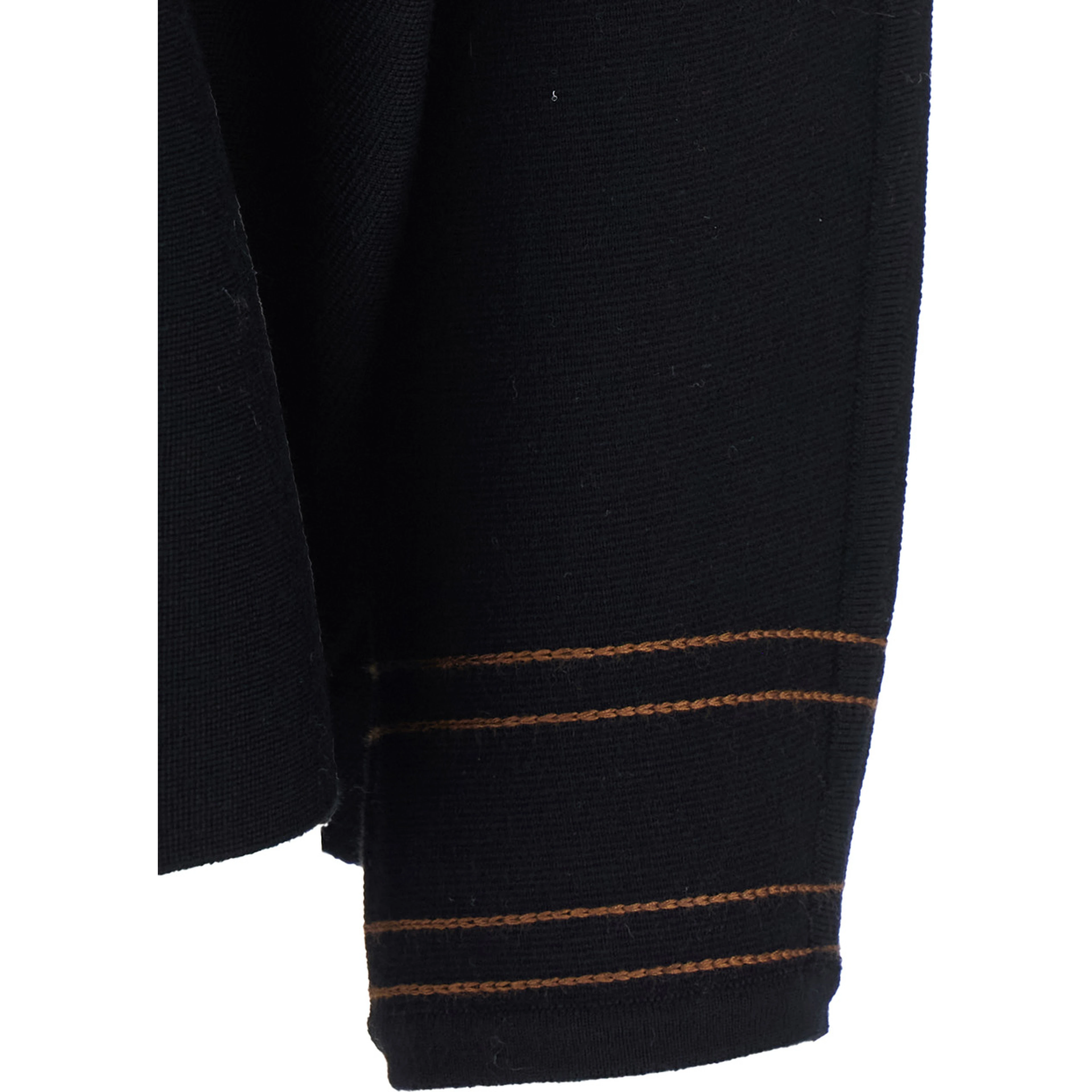 Black Sweater with V-neck and Long Sleeve in Wool Blend Women