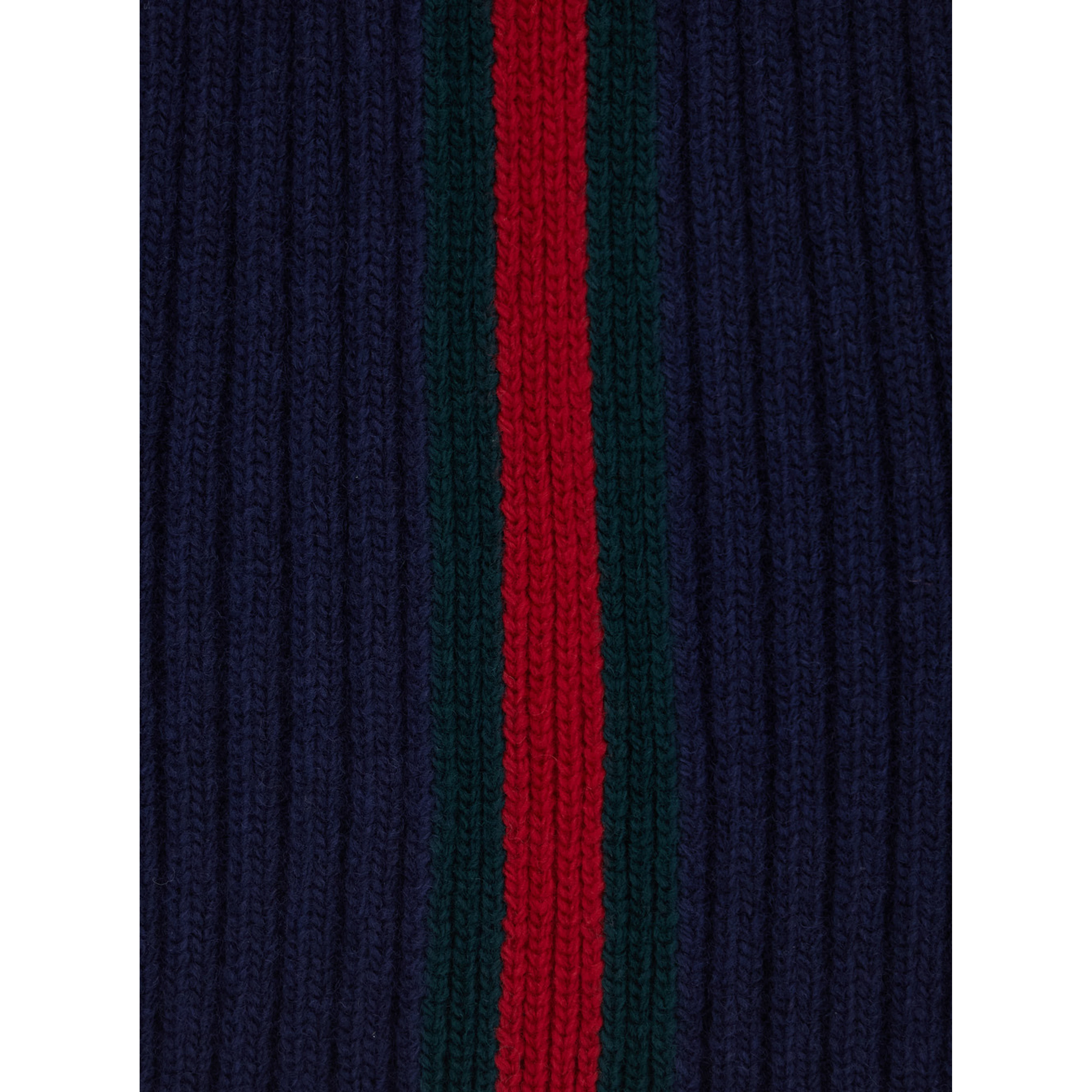 Blue Beanie with Web Ribbon in Wool for Boy