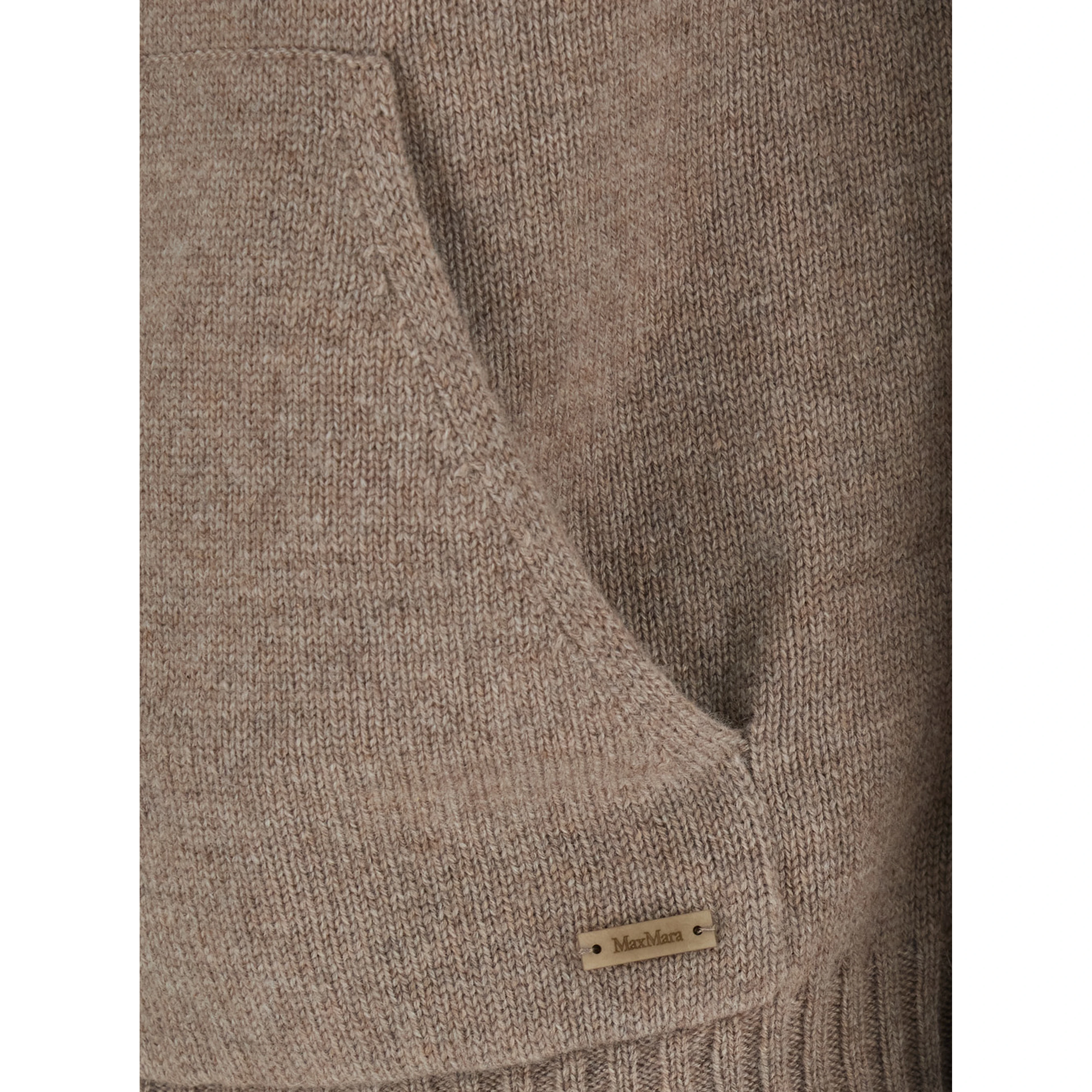 PRIMO Beige hoodie with hood and long sleeves in cashmere for women