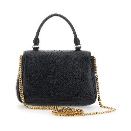 Charlie Black Mini Bag with Chain Strap in Leather for Women