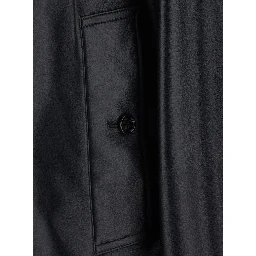 MAYFAIR Black Jacket with wide collar and cropped design in Leather for Women