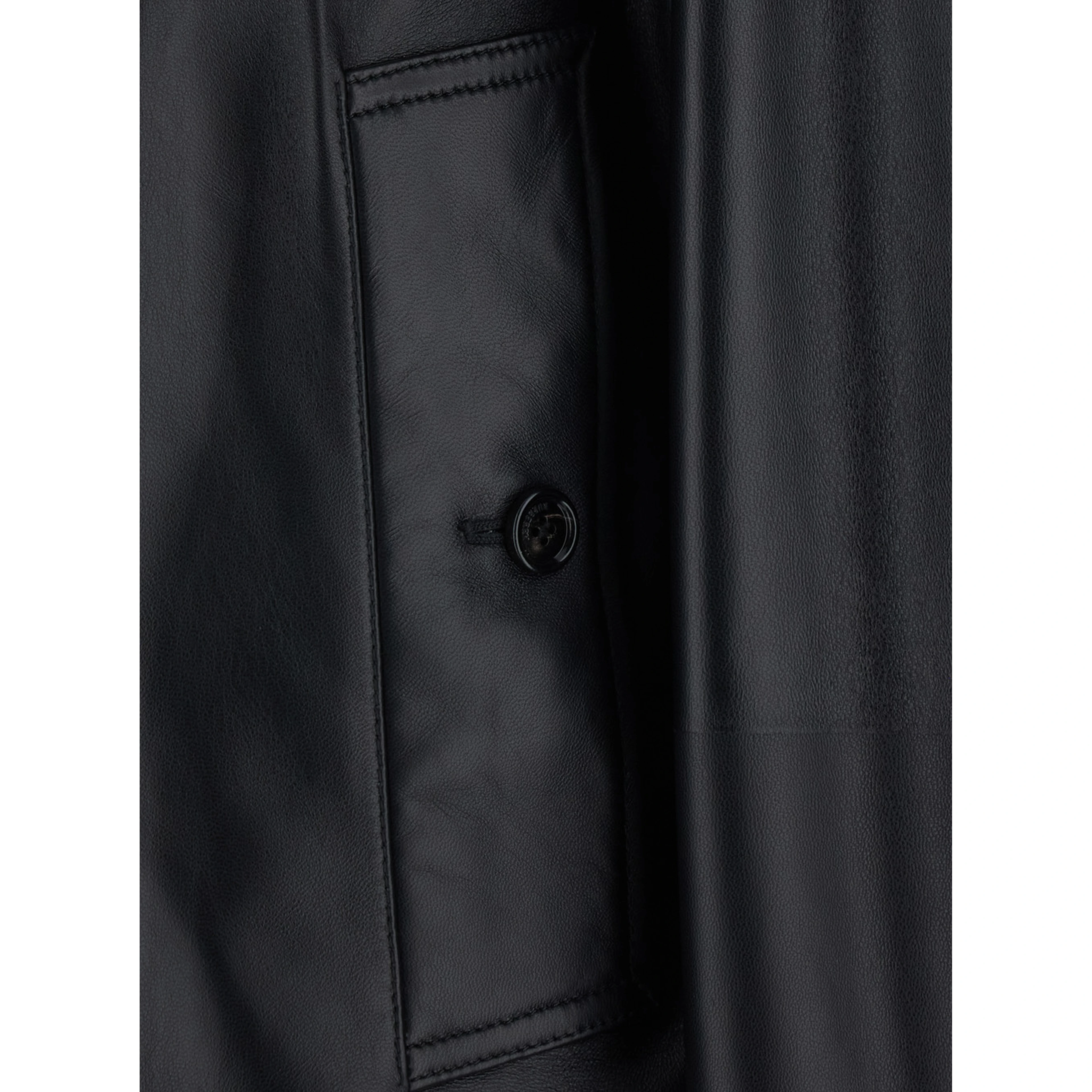 MAYFAIR Black Jacket with wide collar and cropped design in Leather for Women