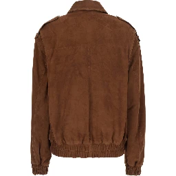 HALTI brown Jacket with front pockets in suede for women
