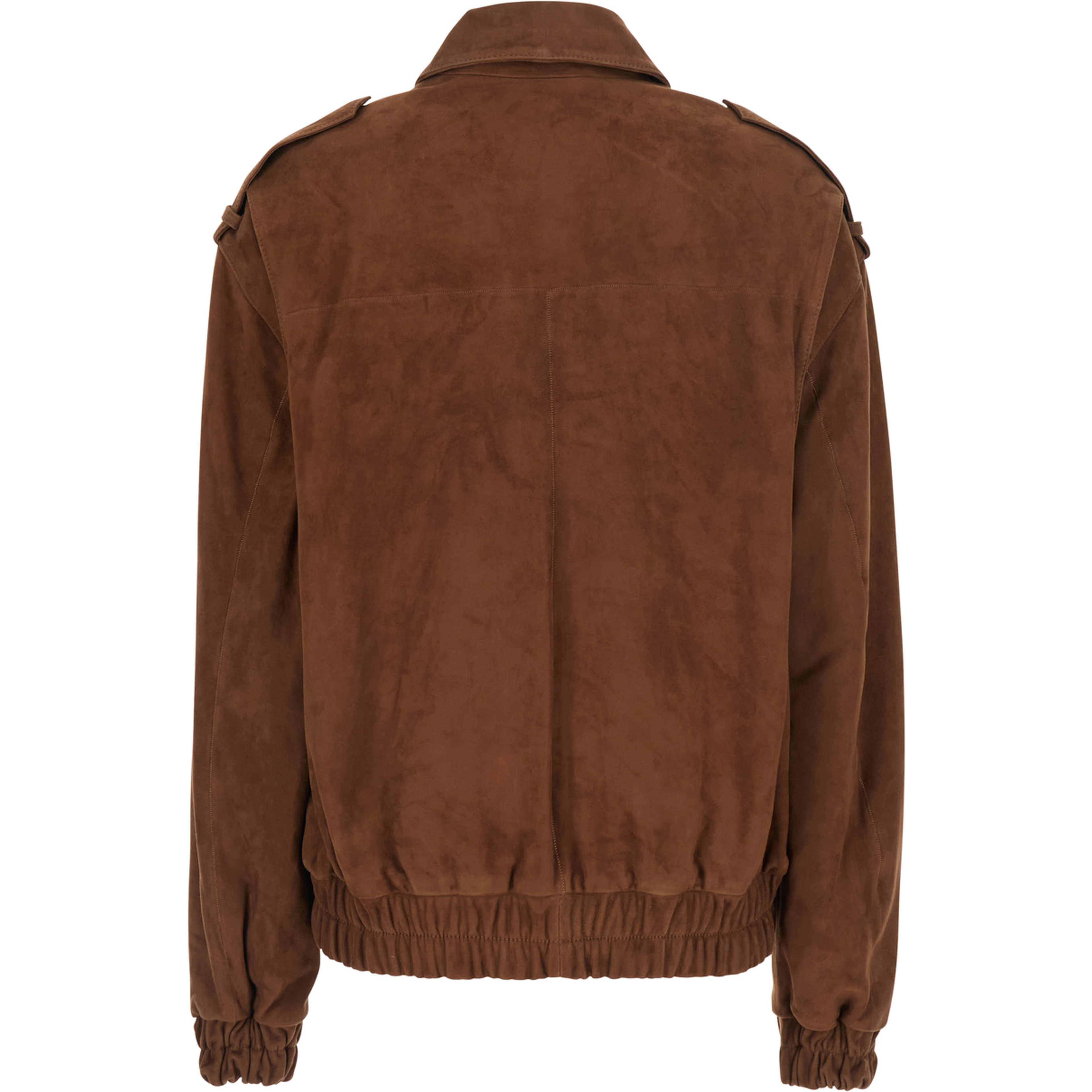 HALTI brown Jacket with front pockets in suede for women