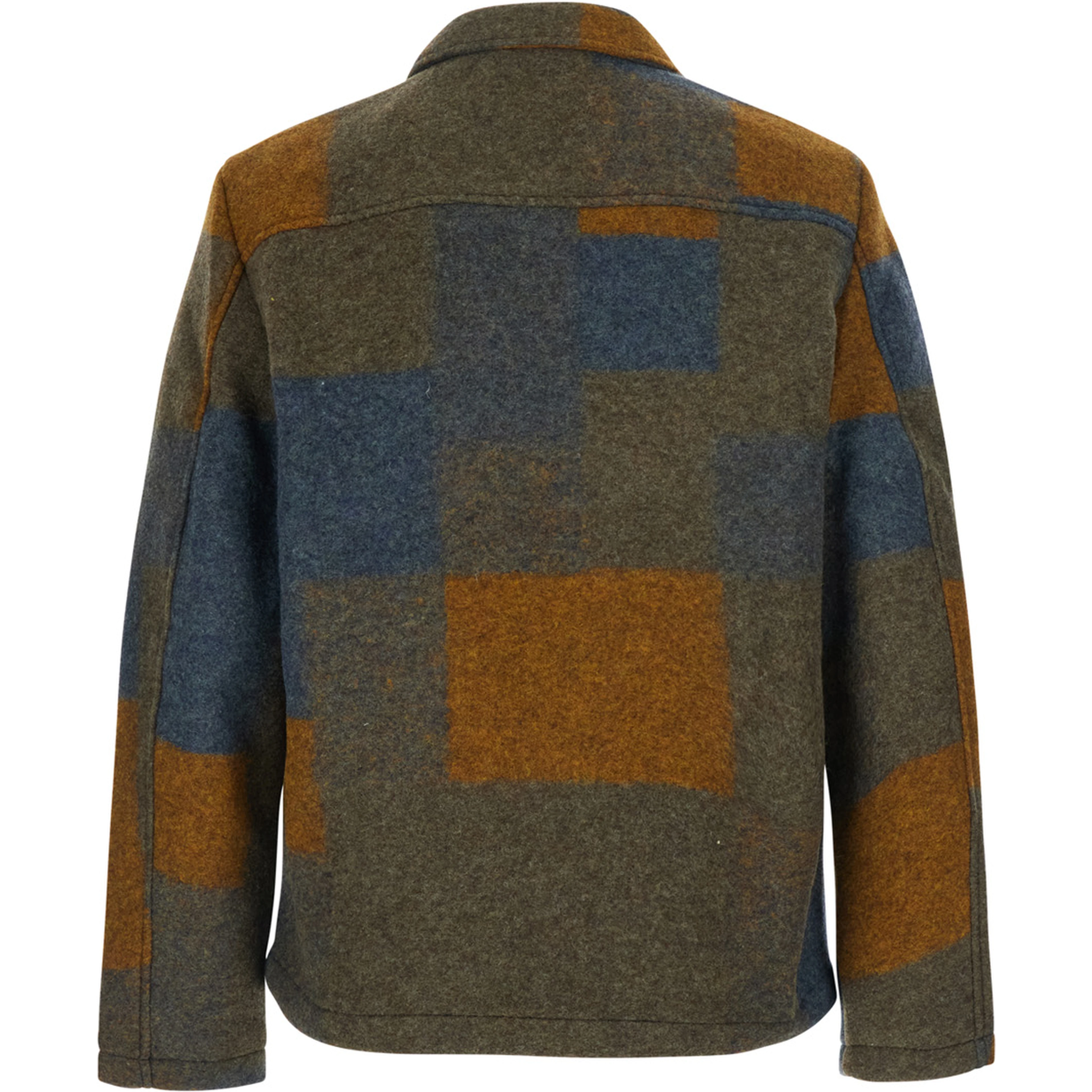Multicolor Jacket with classic collar and patchwork motif in tech fabric for men