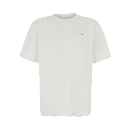 White T-Shirt with Round Neck and Short Sleeves for Men