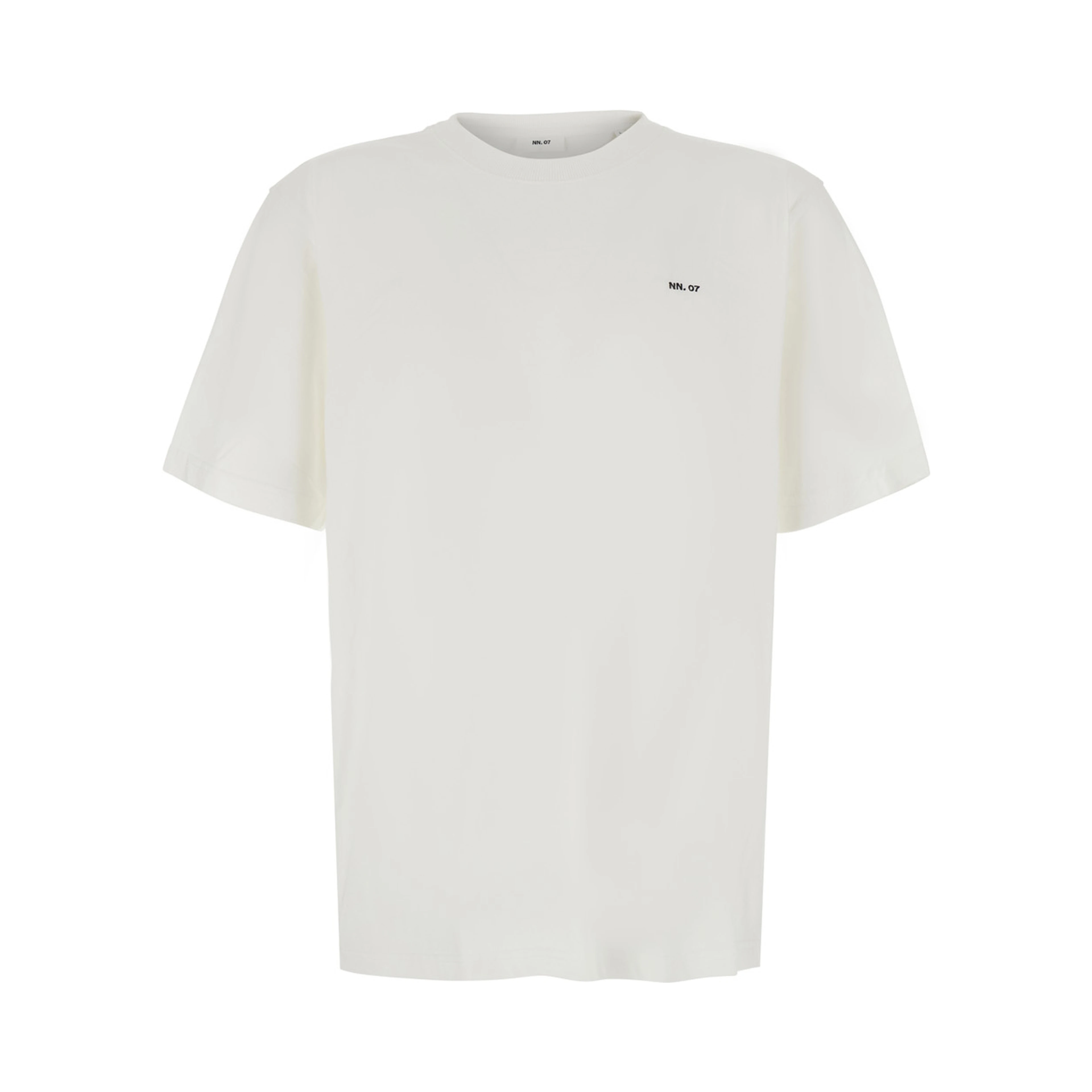 White T-Shirt with Round Neck and Short Sleeves for Men