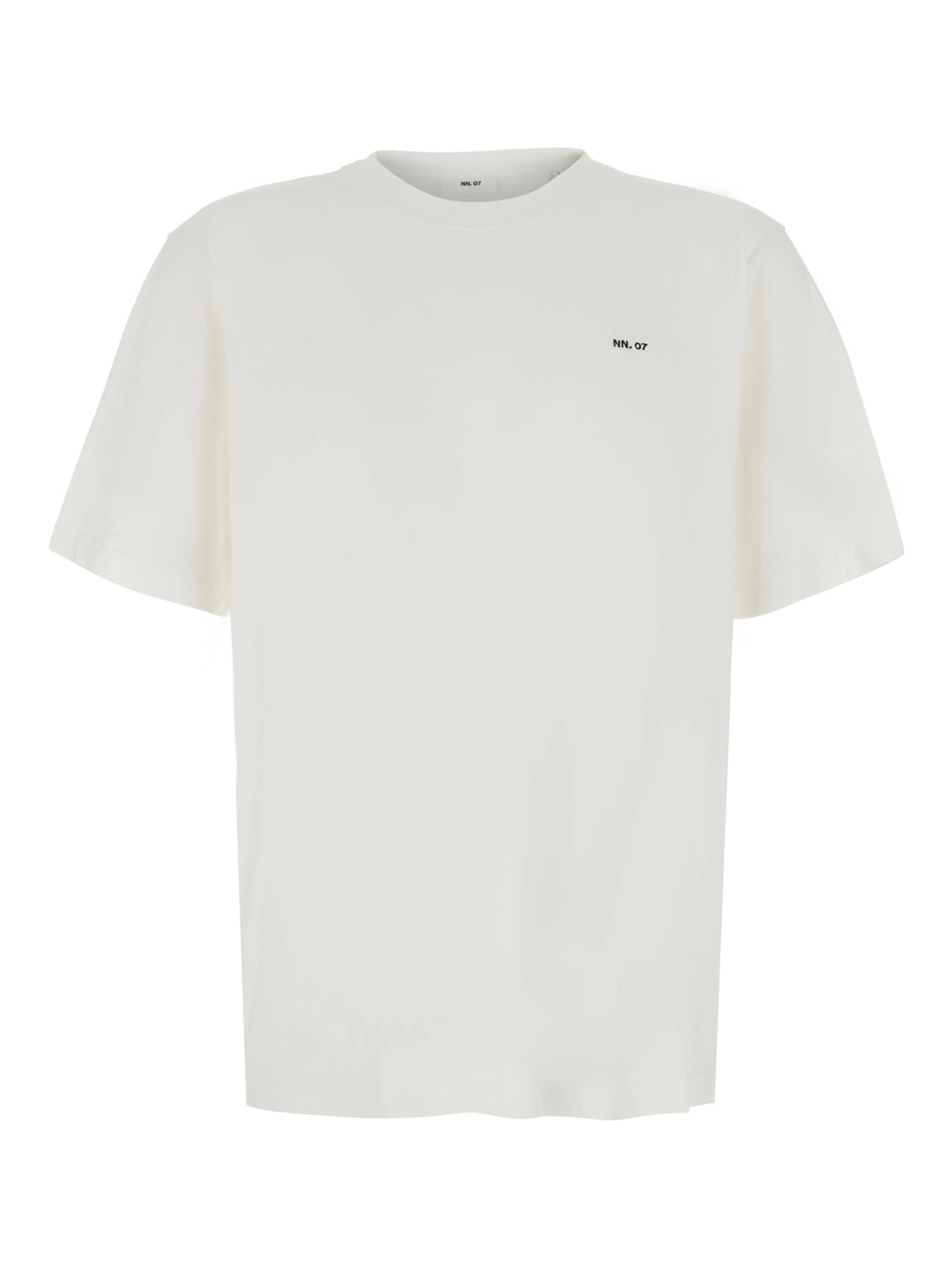 White T-Shirt with Round Neck and Short Sleeves for Men