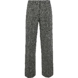 Gray pants with all-over Chevron motif in viscose blend for women