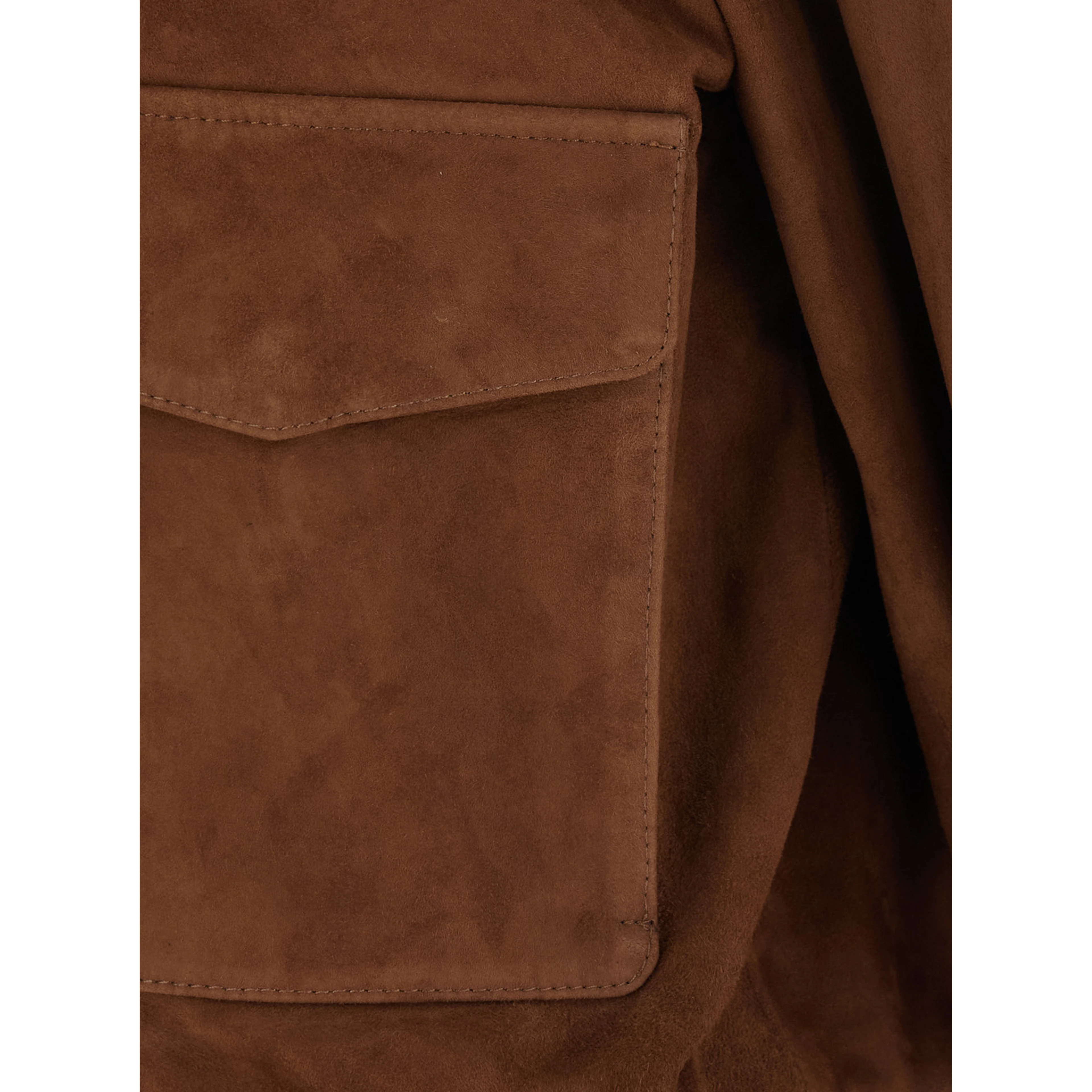 HALTI brown Jacket with front pockets in suede for women
