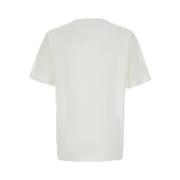 White T-Shirt with Round Neck and Short Sleeves for Men
