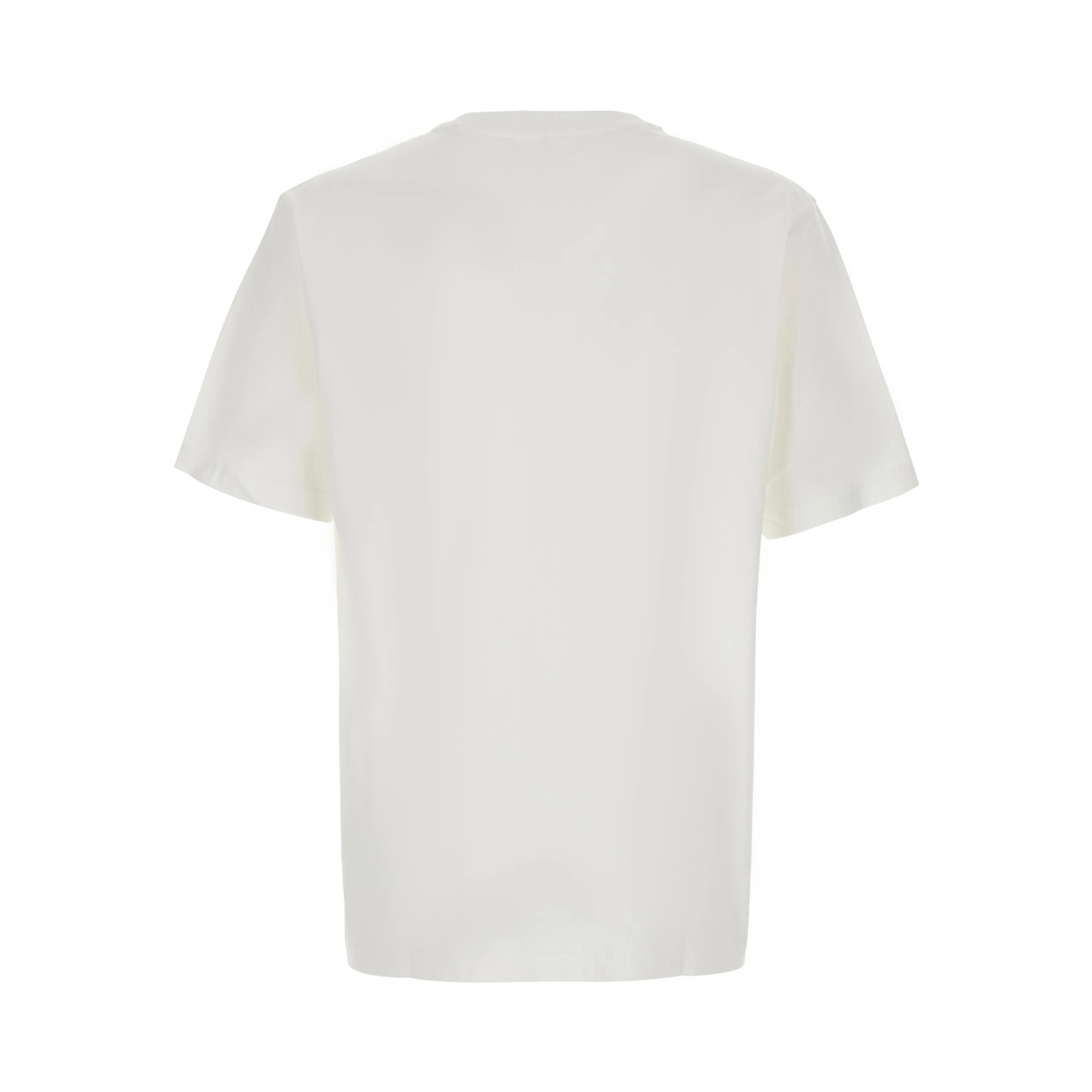 White T-Shirt with Round Neck and Short Sleeves for Men