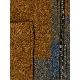 Multicolor Jacket with classic collar and patchwork motif in tech fabric for men