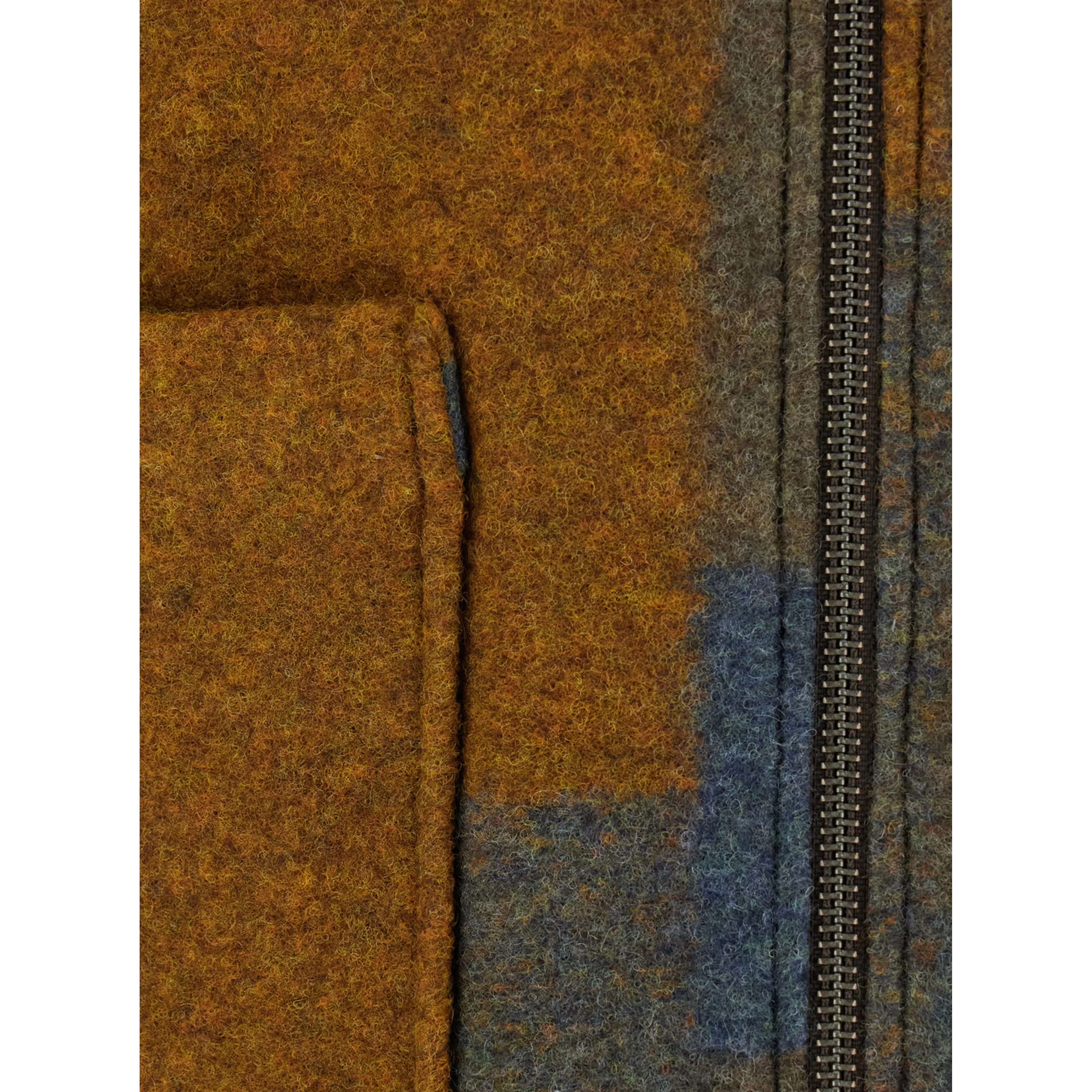 Multicolor Jacket with classic collar and patchwork motif in tech fabric for men
