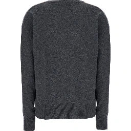 Argyle Pattern Sweater with V-Neck in Gray