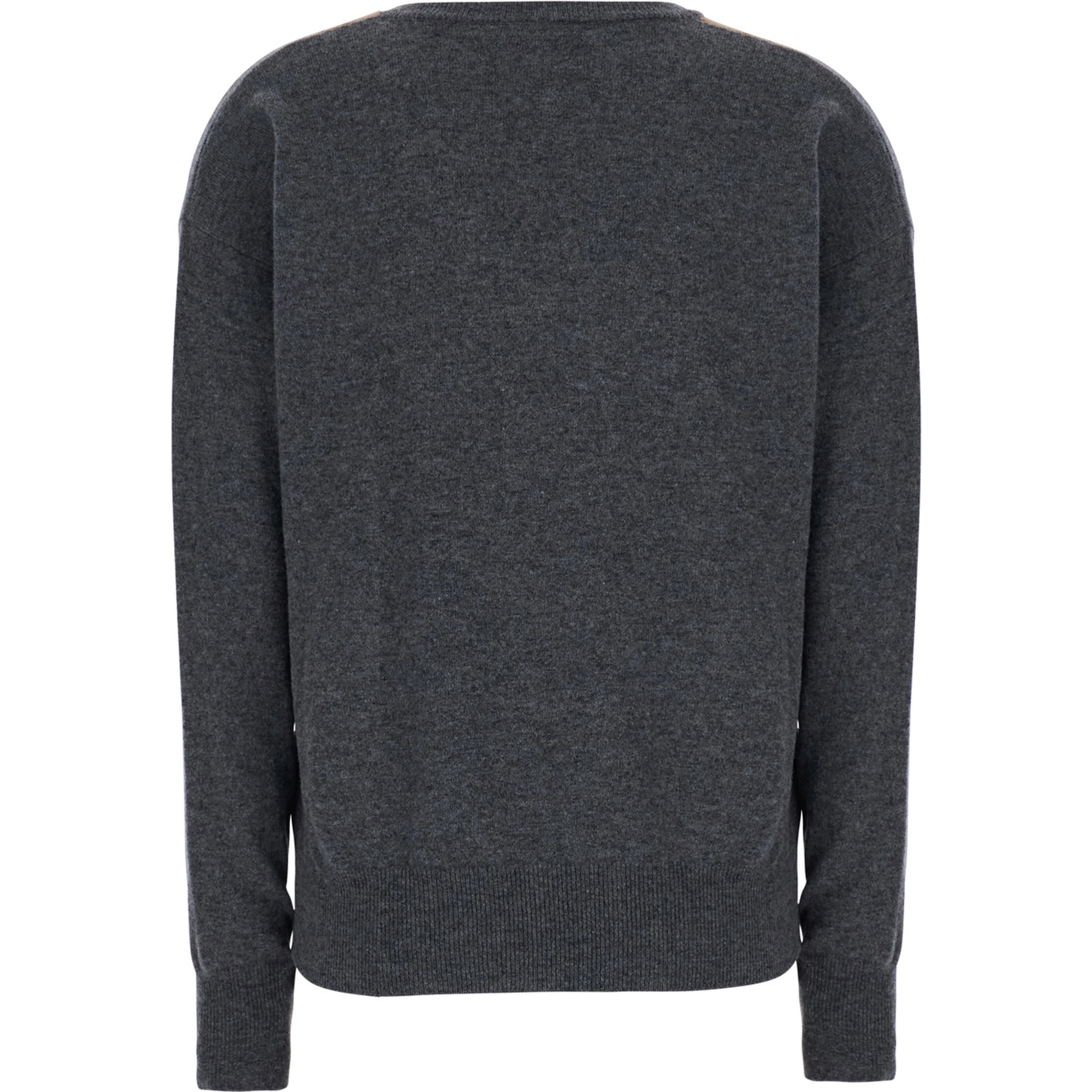 Argyle Pattern Sweater with V-Neck in Gray