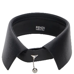 Black Collar with sphere pendant in leather for women