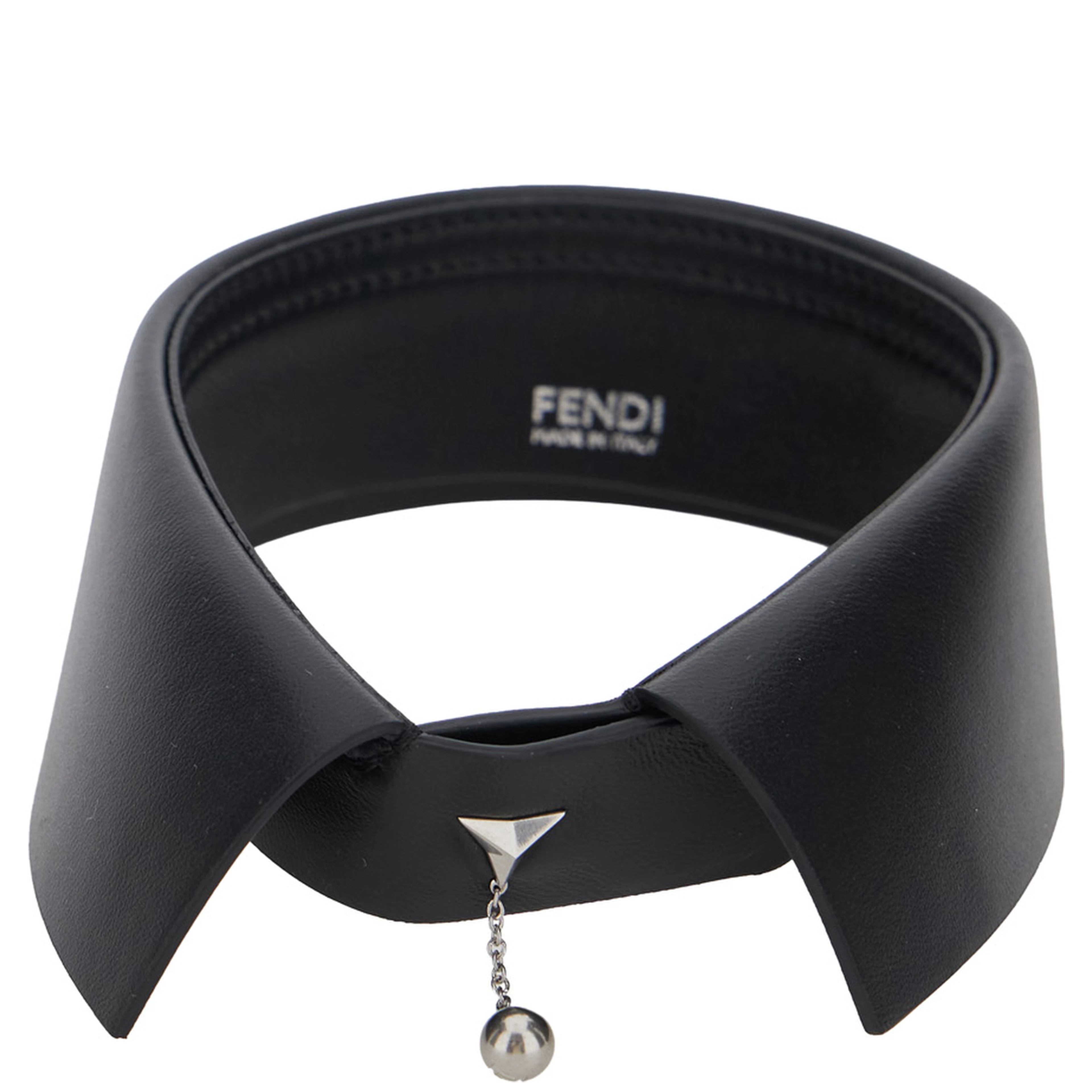 Black Collar with sphere pendant in leather for women