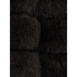 brown fur with high collar and sleeveless design in fur for women