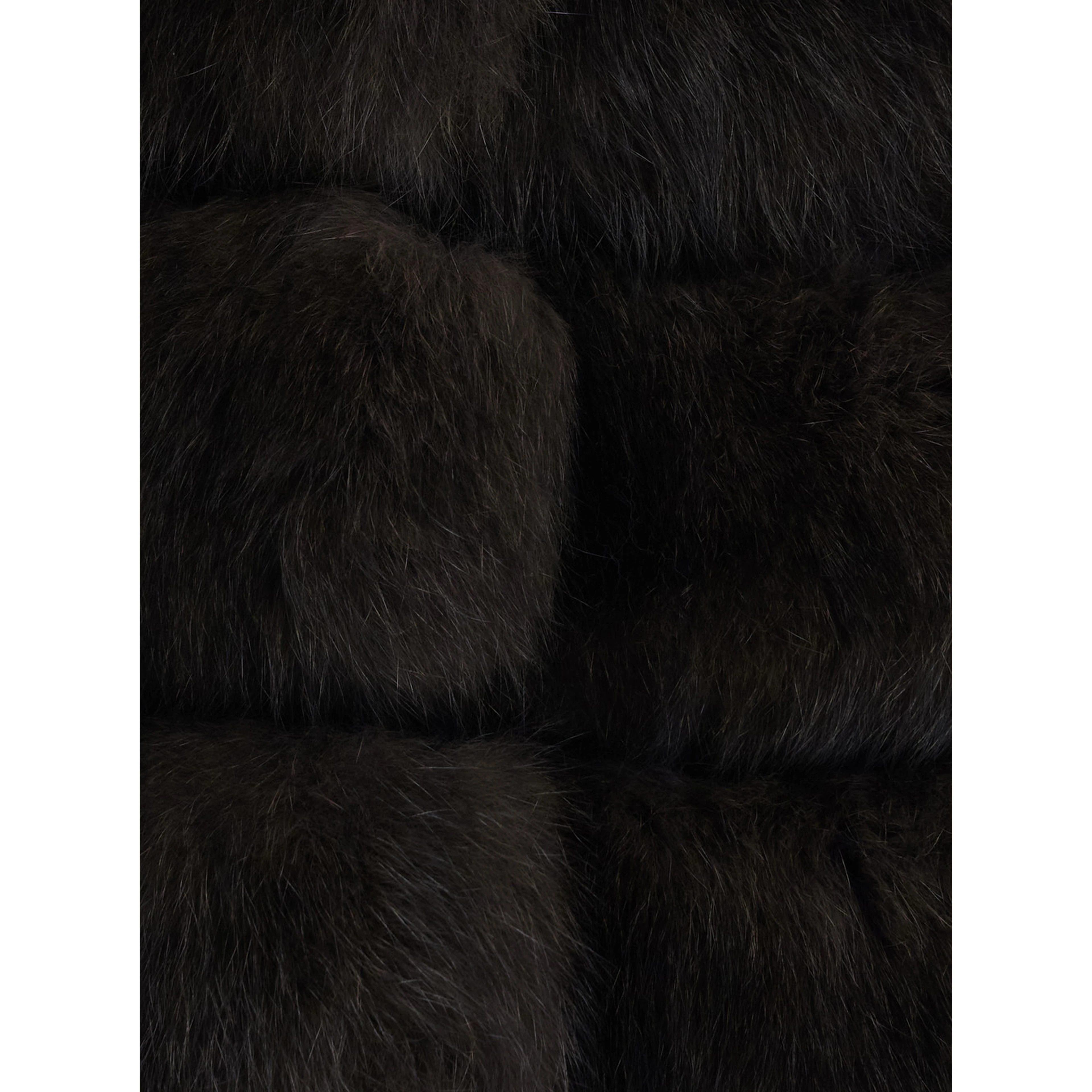 brown fur with high collar and sleeveless design in fur for women