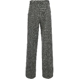 Gray pants with all-over Chevron motif in viscose blend for women