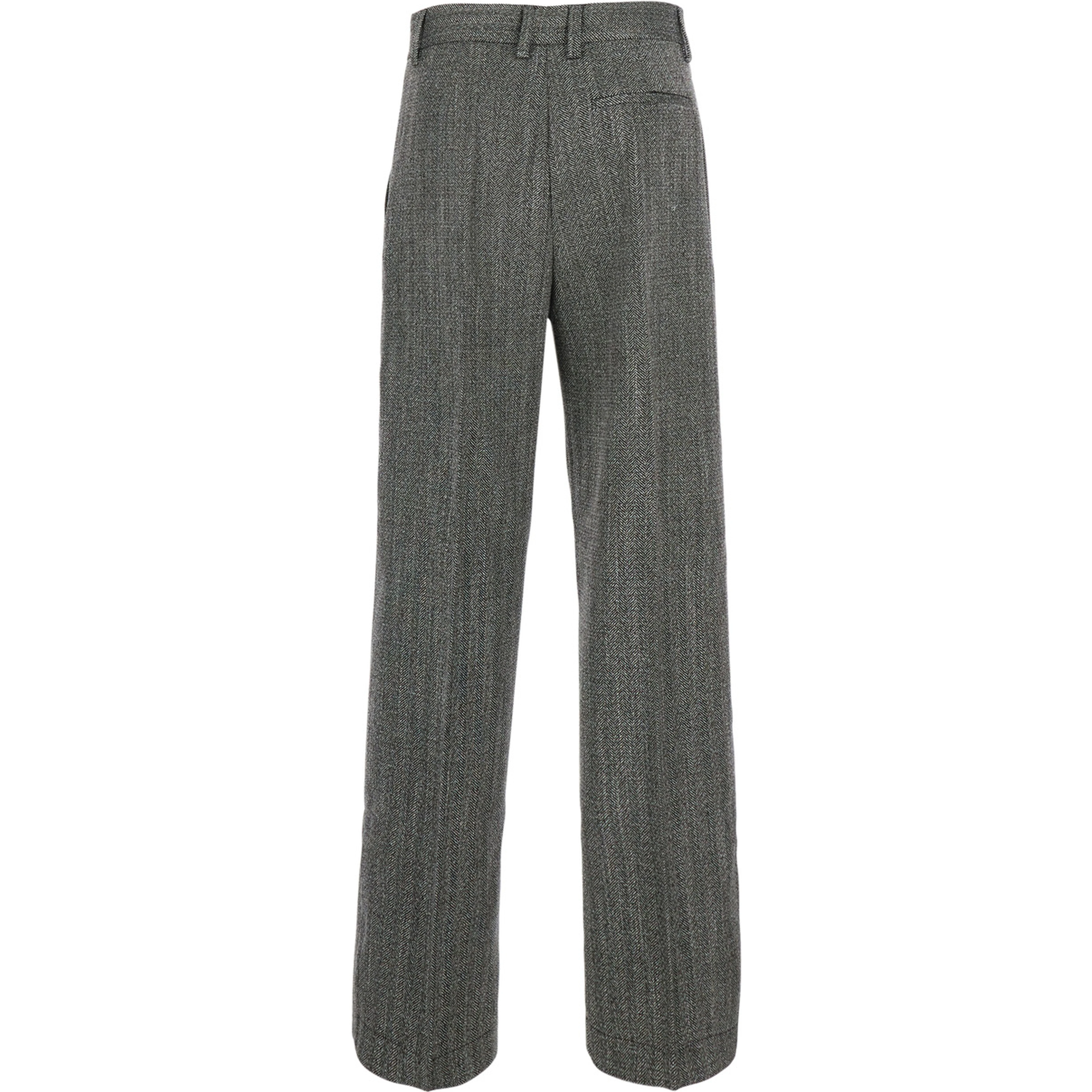 Gray pants with all-over Chevron motif in viscose blend for women