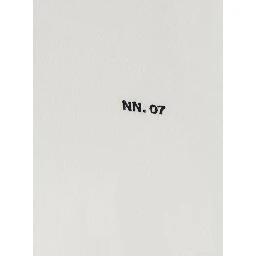 White T-Shirt with Round Neck and Short Sleeves for Men