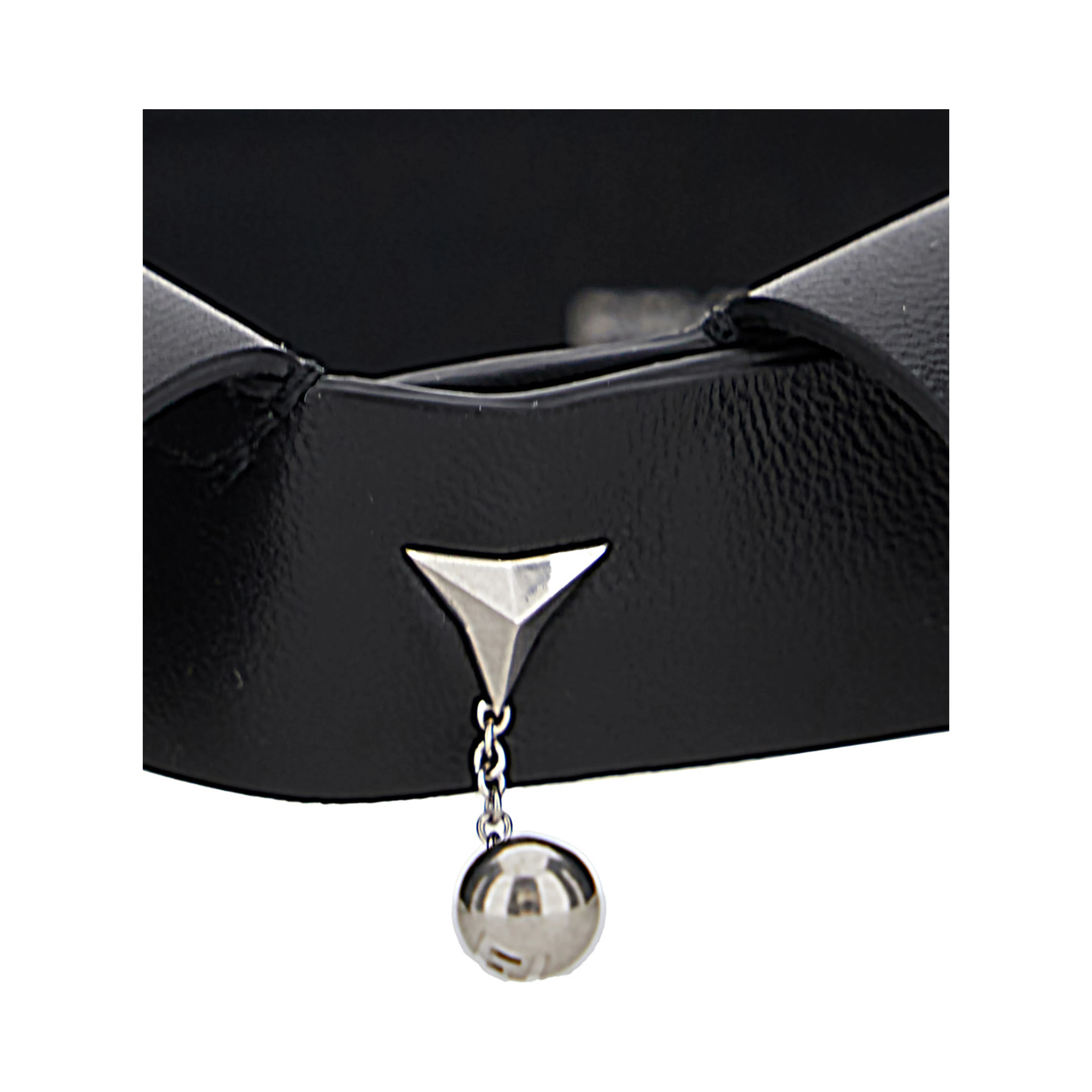 Black Collar with sphere pendant in leather for women