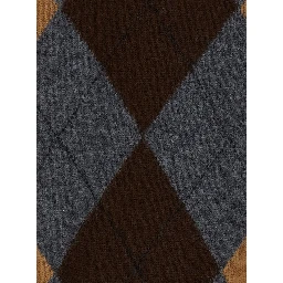 Argyle Pattern Sweater with V-Neck in Gray