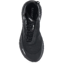 Black Sneakers with Leather Upper and Rubber Sole