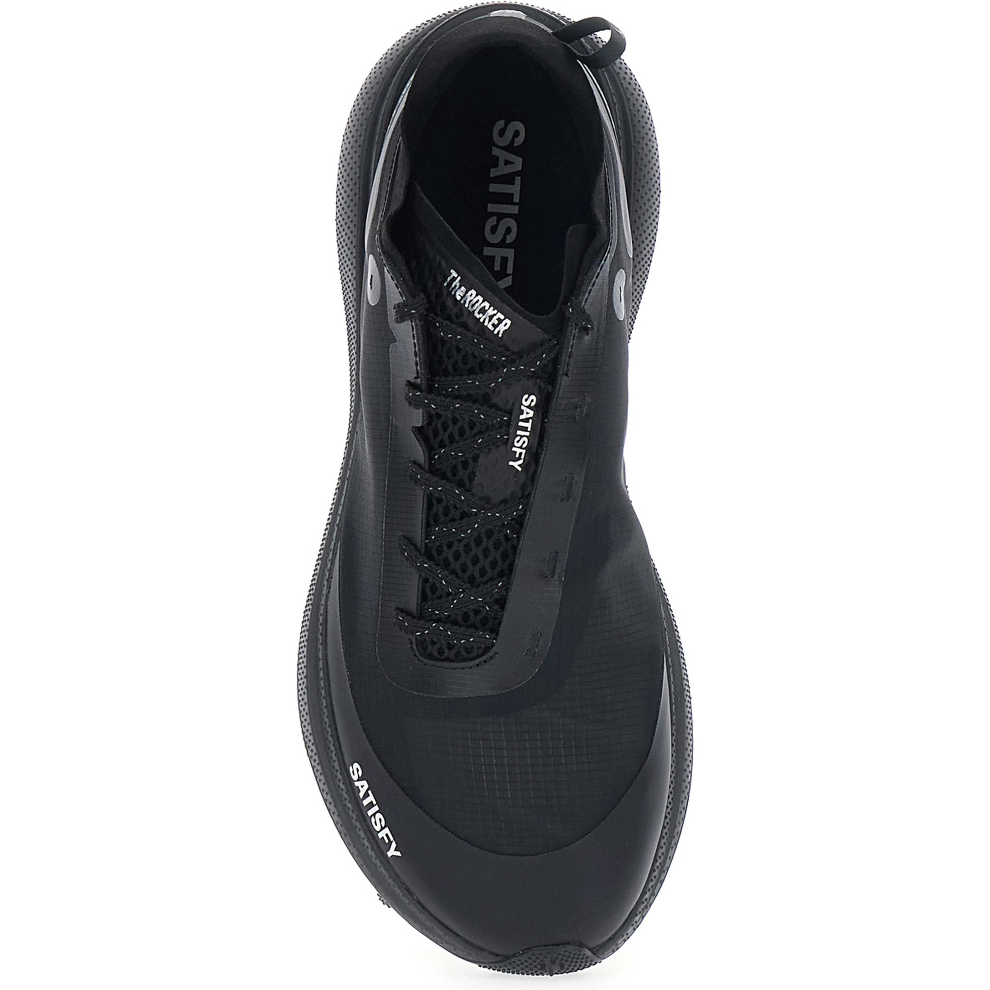 Black Sneakers with Leather Upper and Rubber Sole