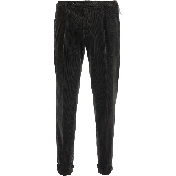 Brown Pants with Side Pockets and High Waist in Tech Fabric for Women