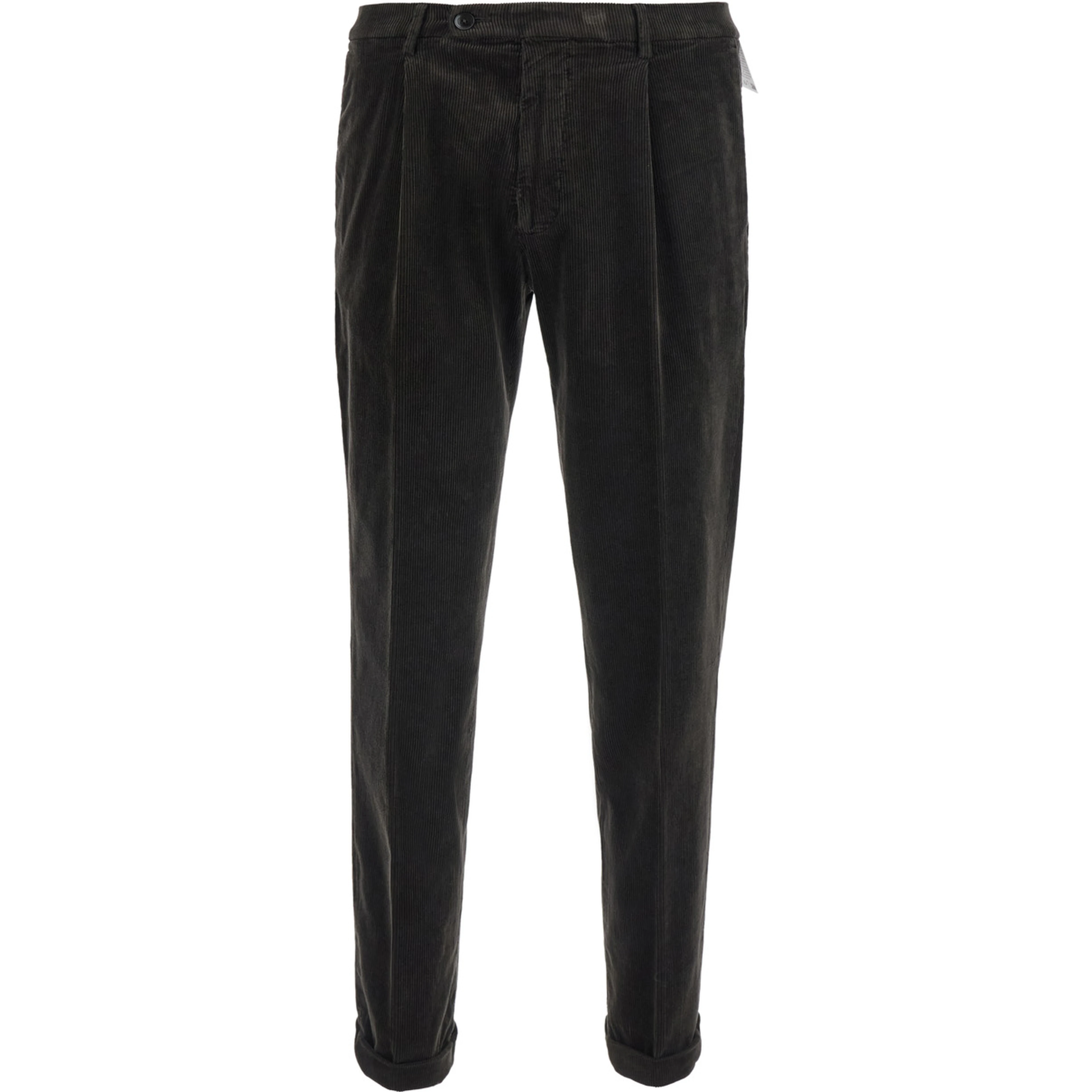Brown Pants with Side Pockets and High Waist in Tech Fabric for Women