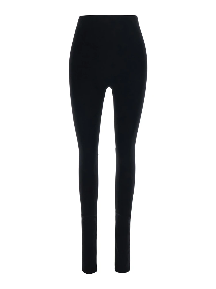 Black leggings with cut-out detail in stretch Tech Fabric for women