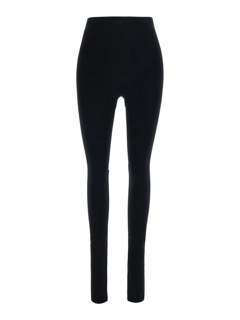 Black leggings with cut-out detail in stretch Tech Fabric for women